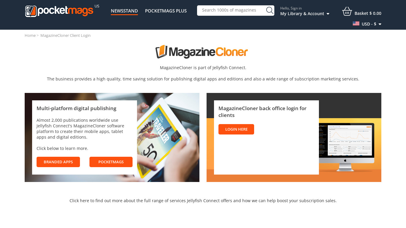 MagazineCloner Landing page