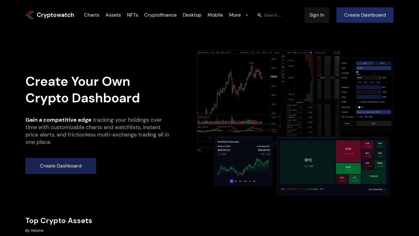 Cryptowatch Landing page