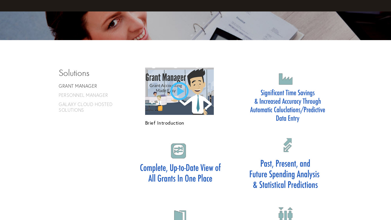 Grant Manager Landing page