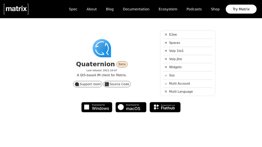 Quaternion Landing Page