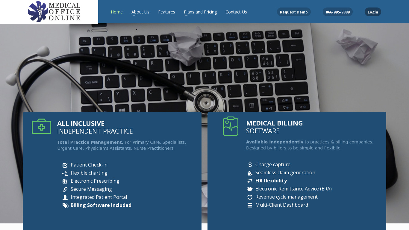 Medical Office Online Landing page