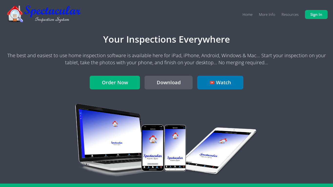 Spectacular Landing page