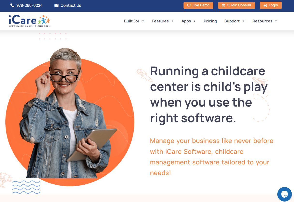 iCare Landing page