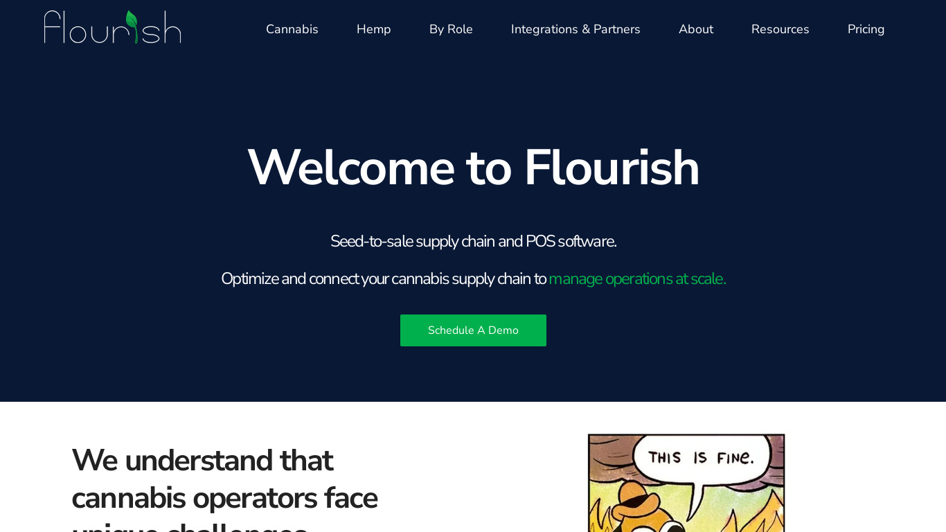 Flourish Software Landing page