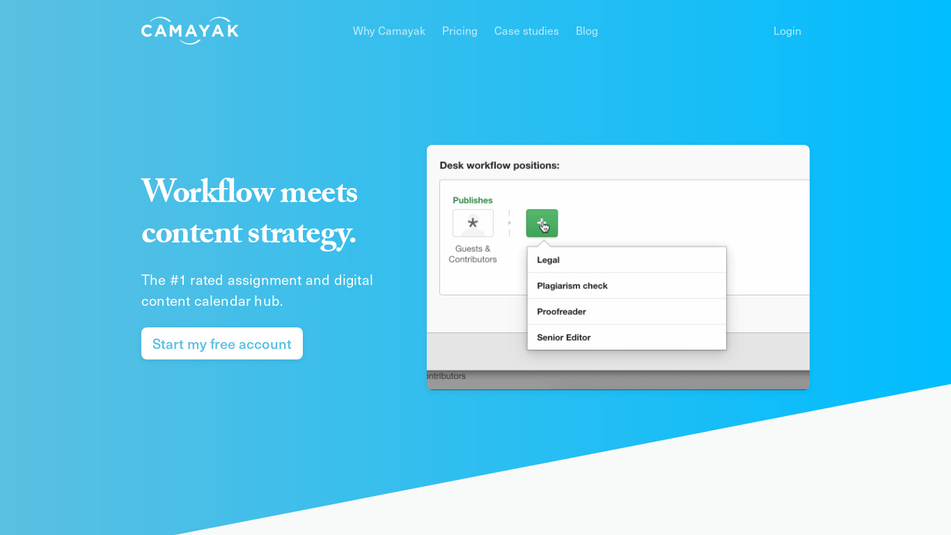 Camayak Landing page