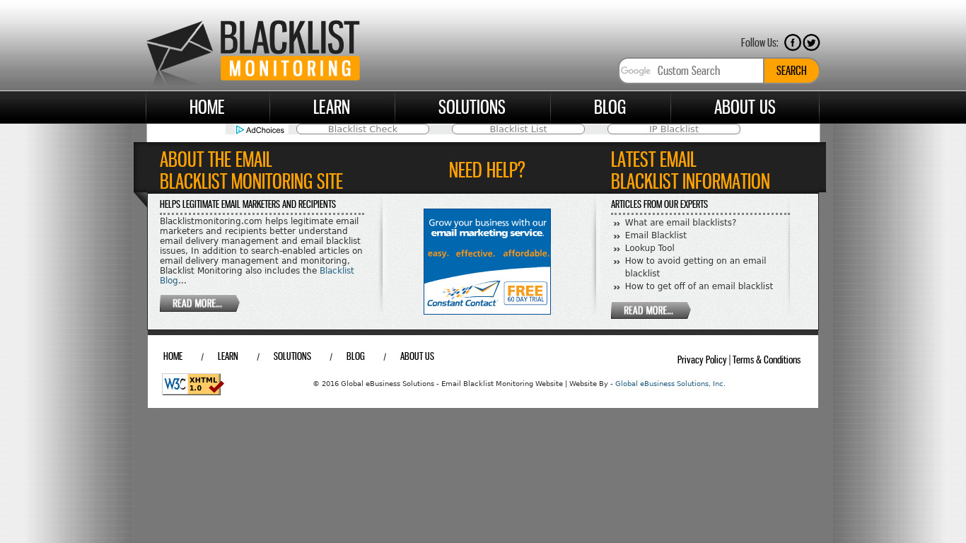 BlacklistMonitoring Landing page