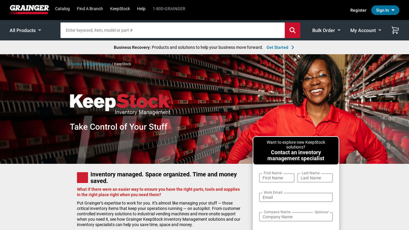 Grainger KeepStock Landing Page