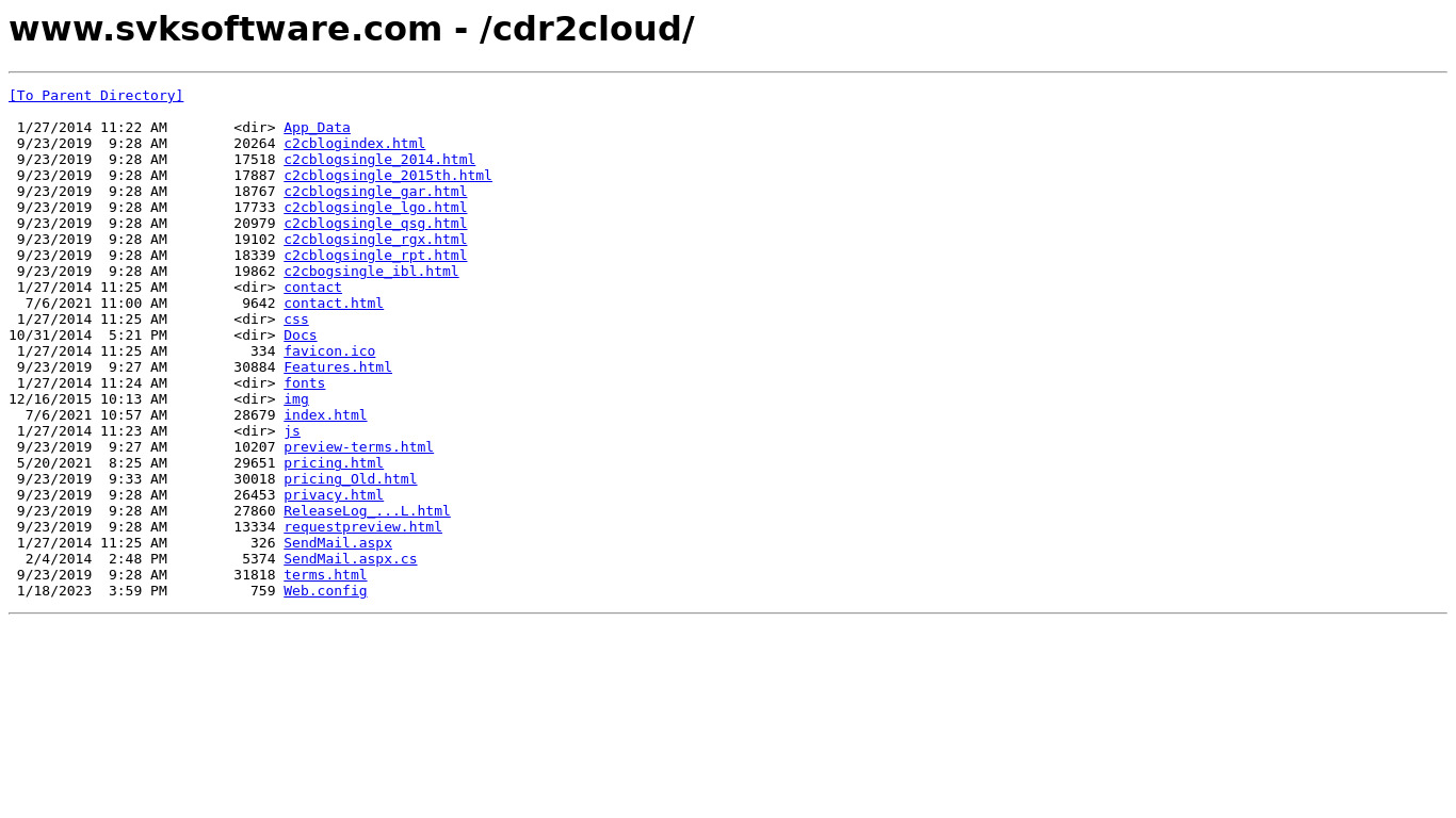 CDR2Cloud Landing page