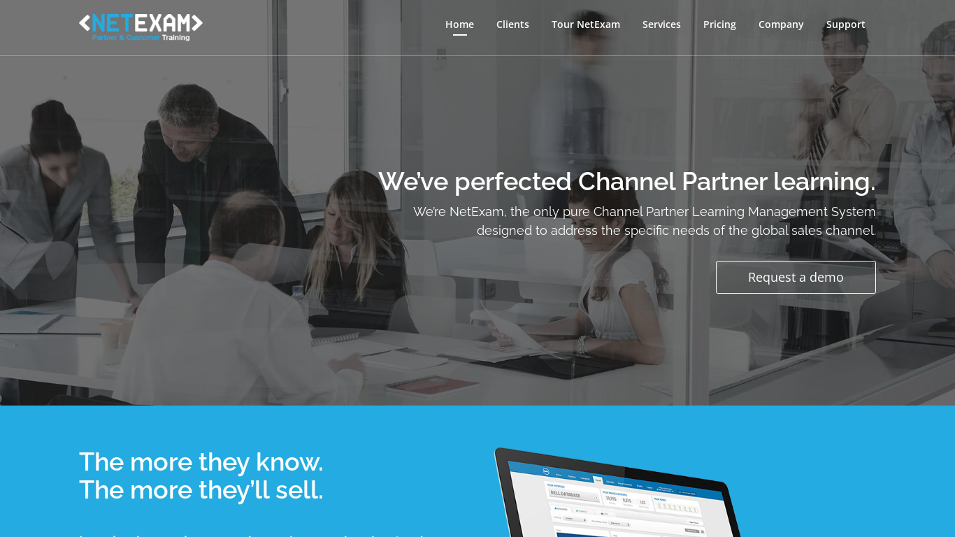 NetExam Landing page