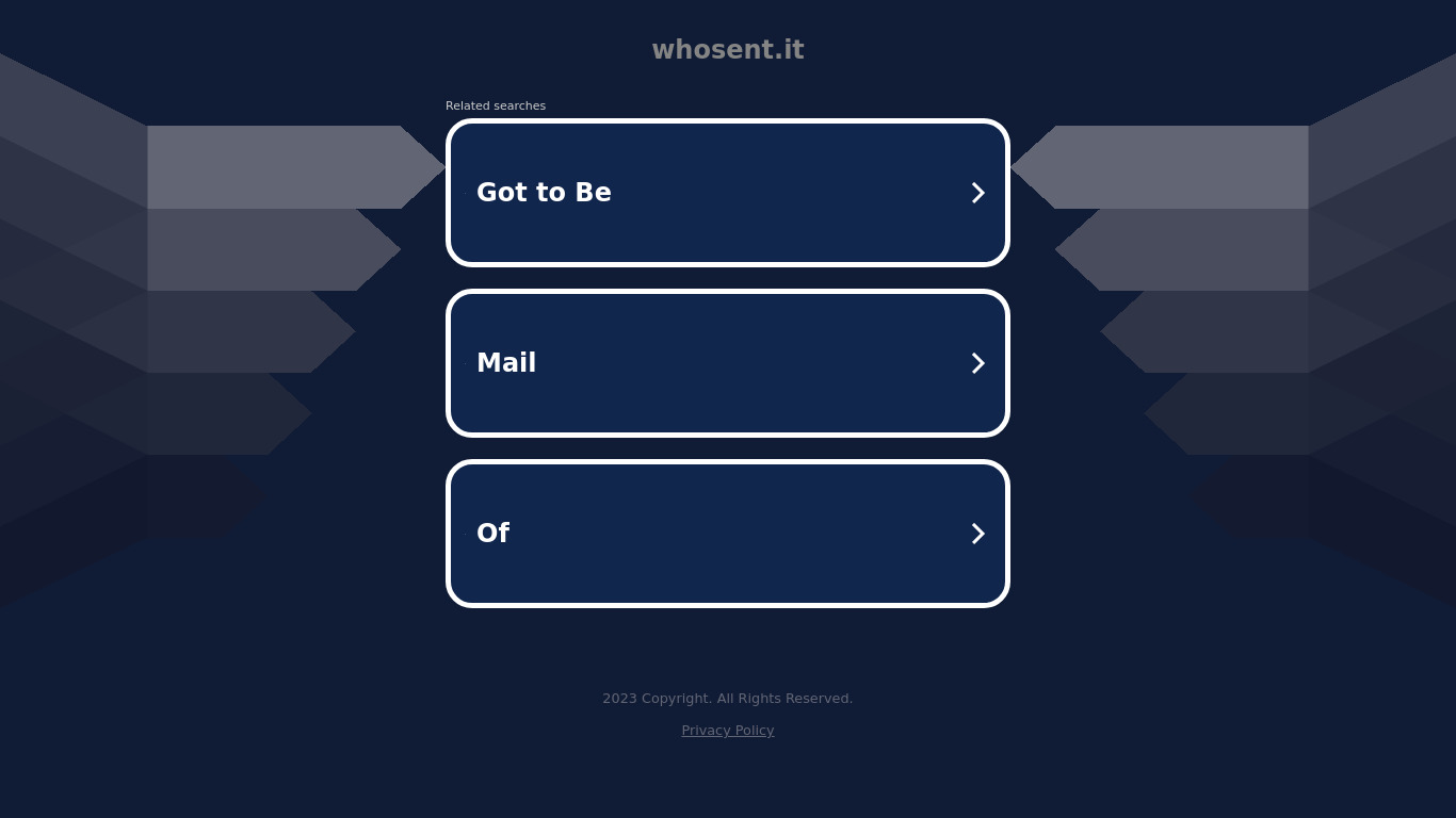 WhoSent.It Landing page