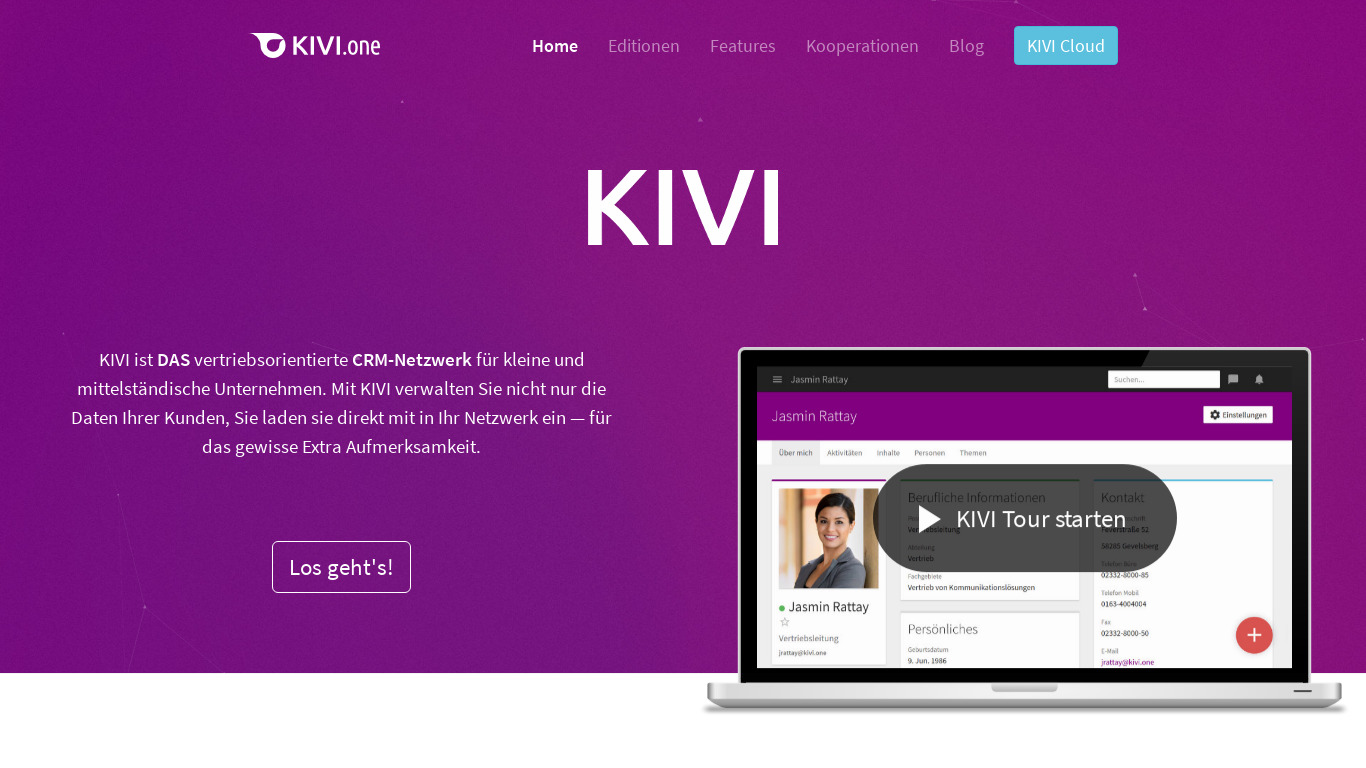 KIVI Landing page