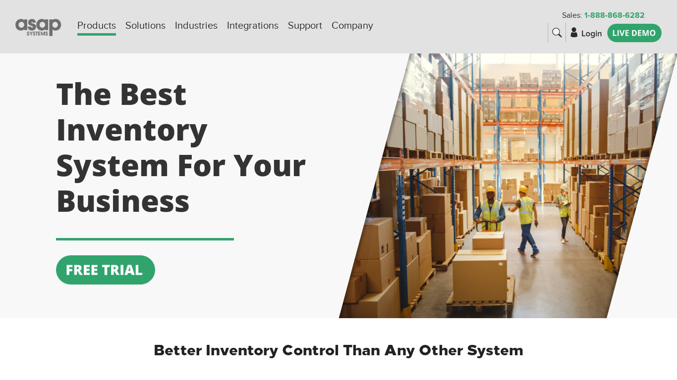 ASAP Inventory System Landing page