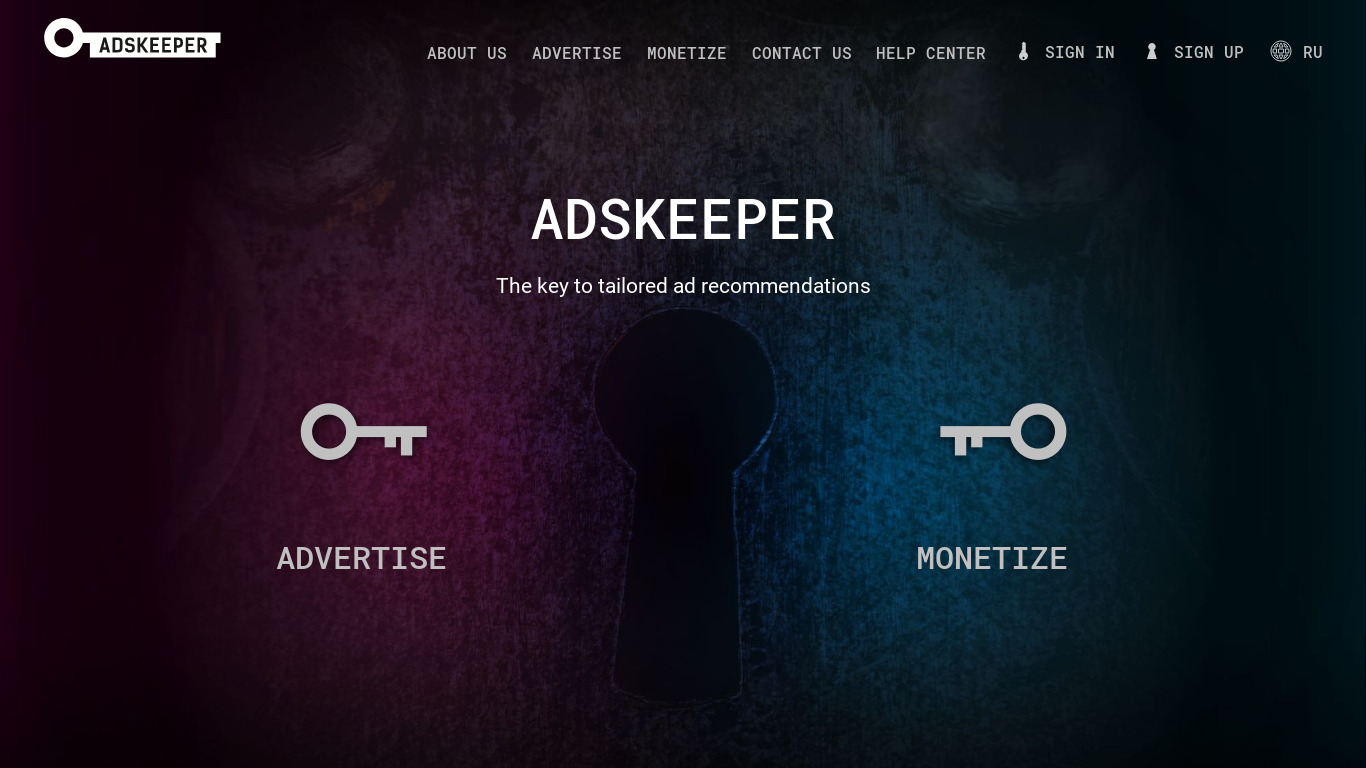 AdsKeeper Landing page