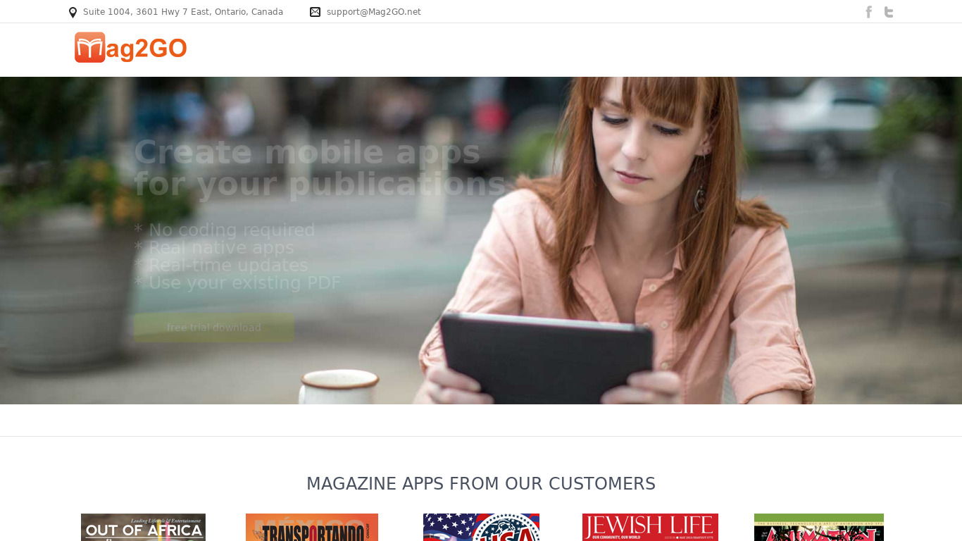 Mag2GO Landing page