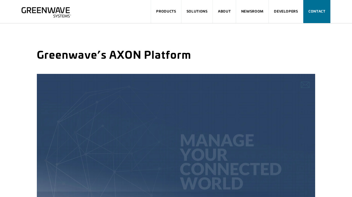 greenwavesystems.com AXON Platform Landing page