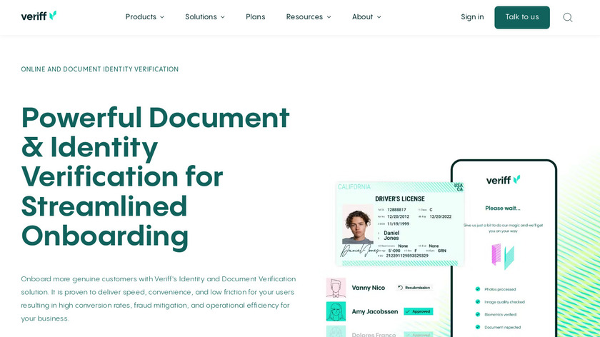 Veriff Station Landing Page