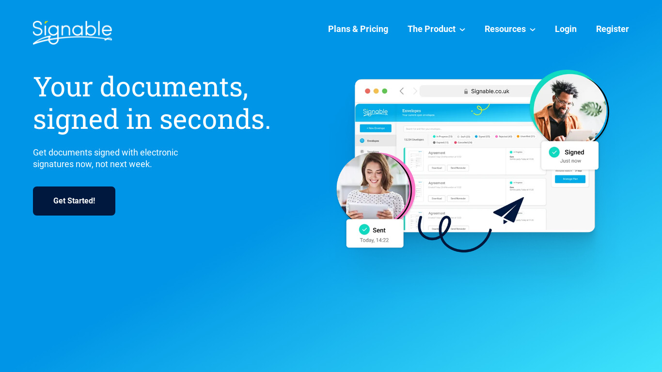 Signable Landing page
