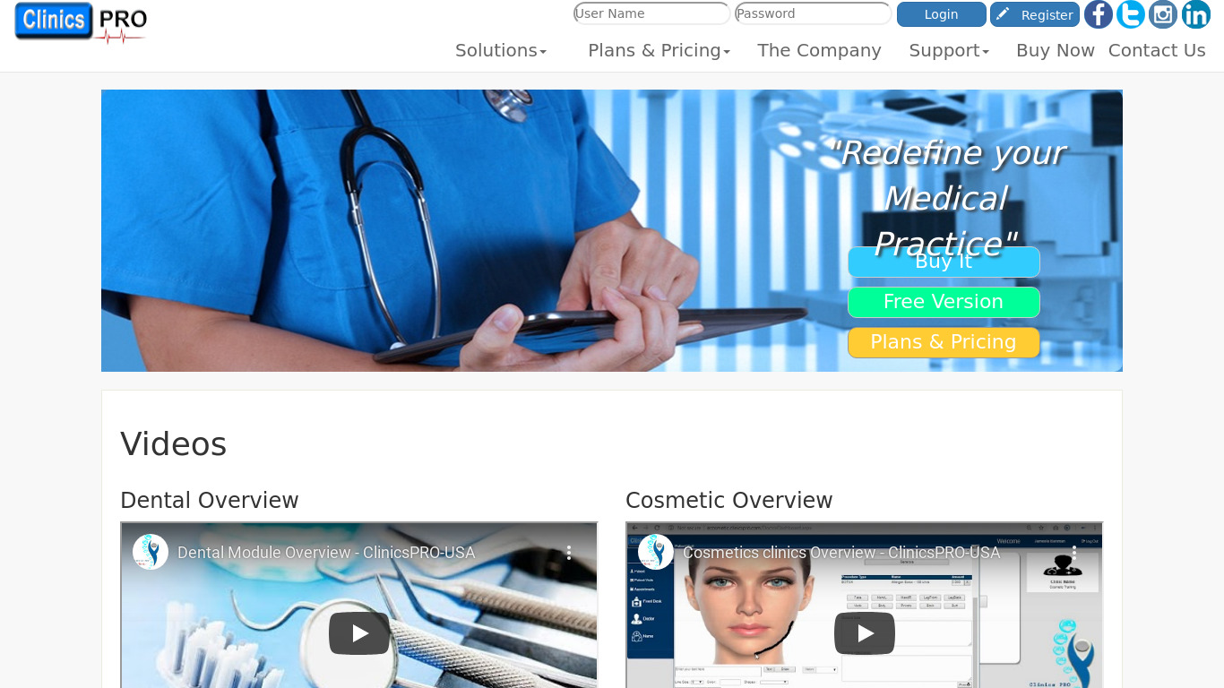 ClinicsPro Landing page