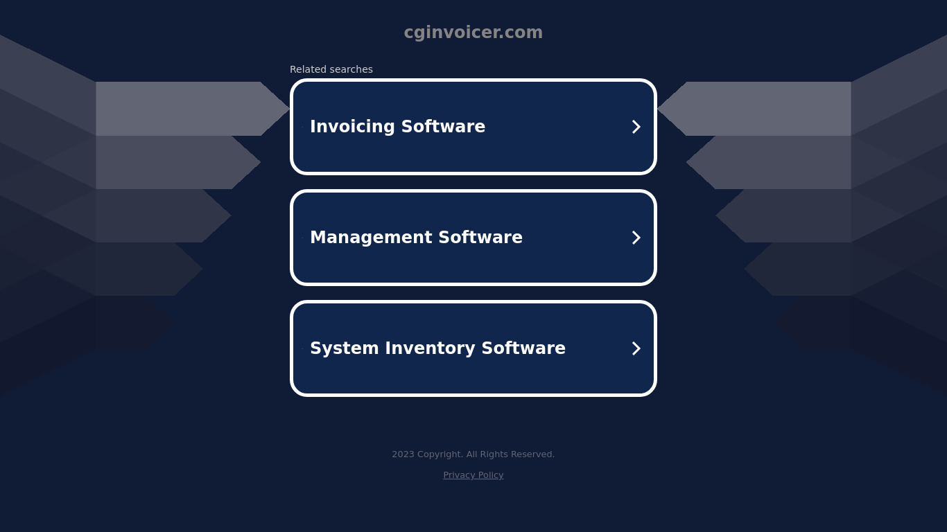 CG Invoicer Landing page