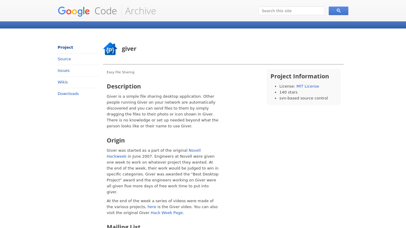 Giver Landing page
