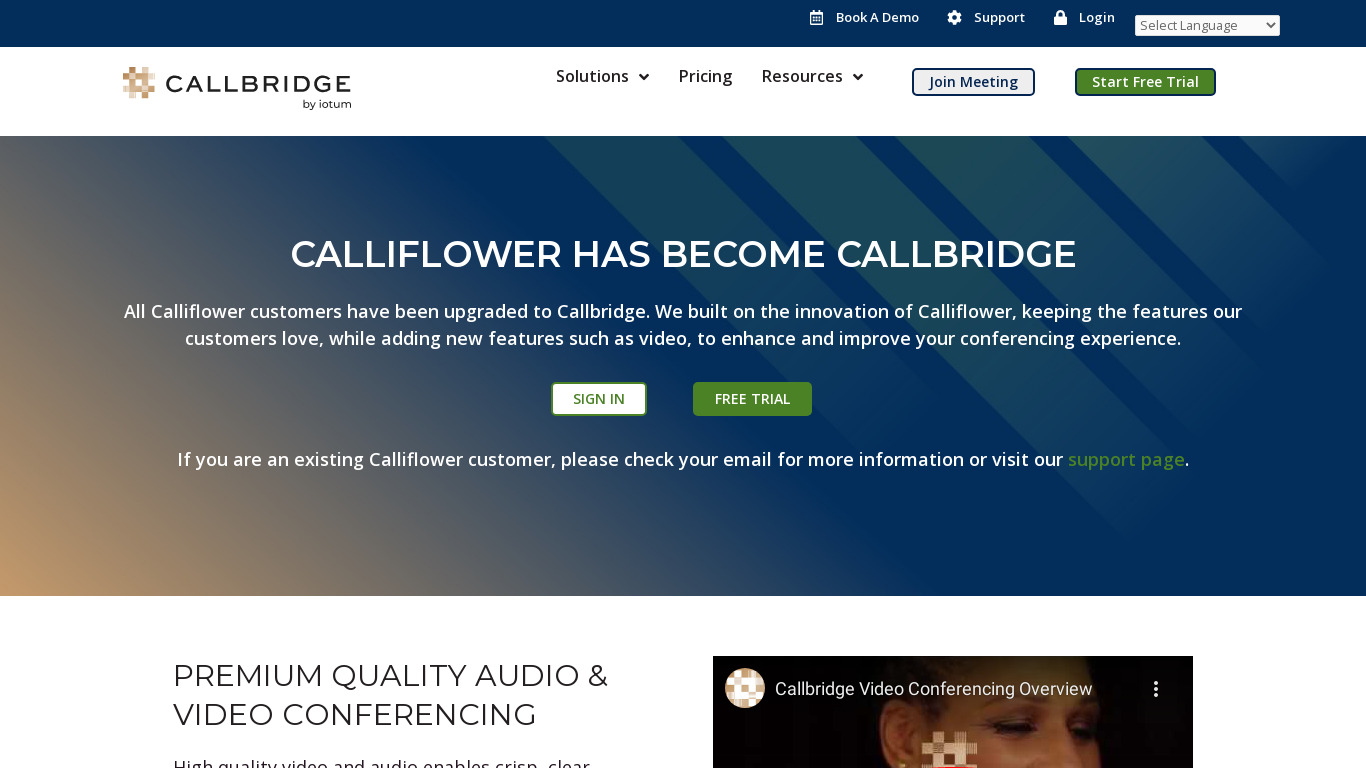 Calliflower Landing page