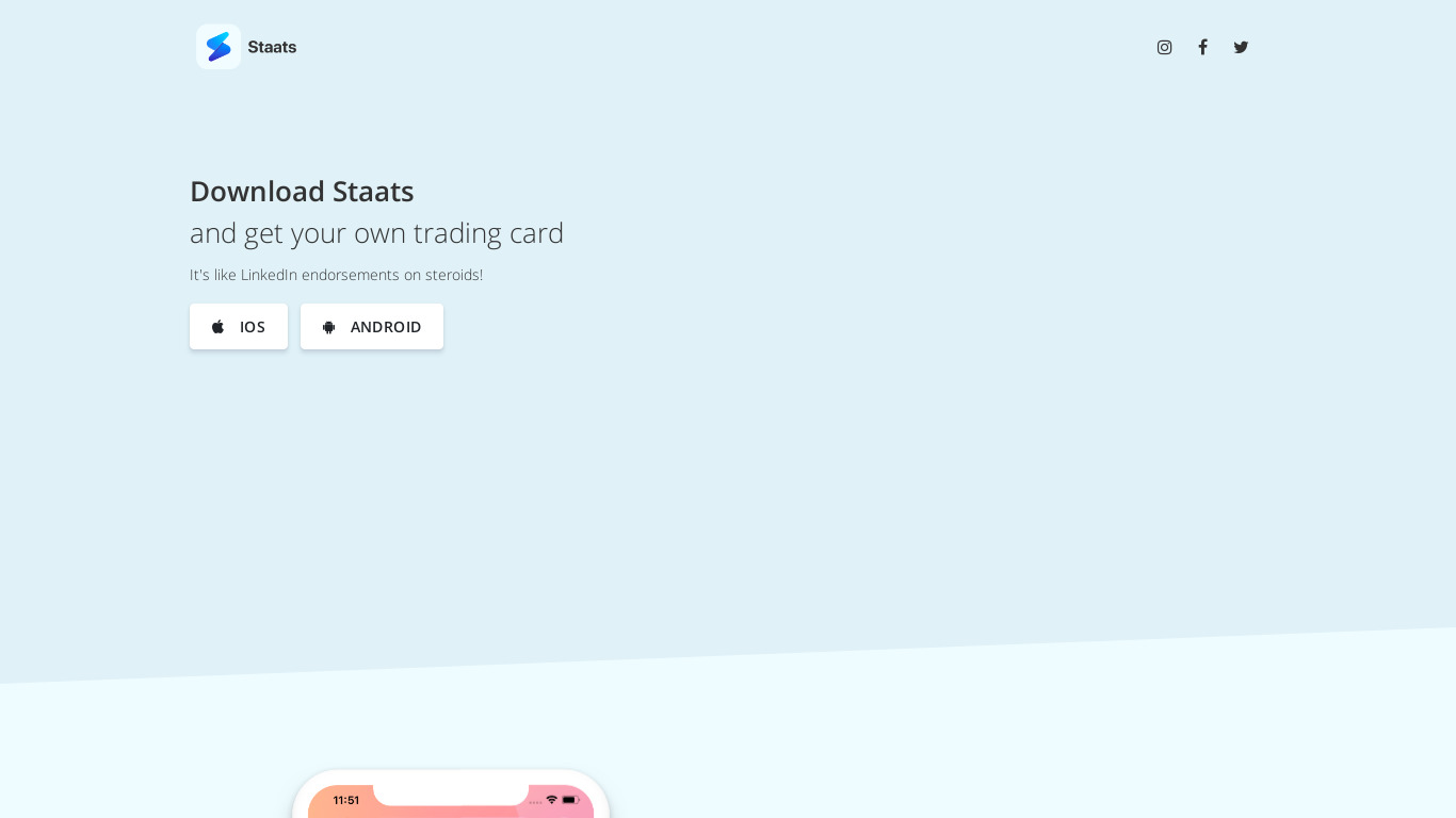 Staats Landing page