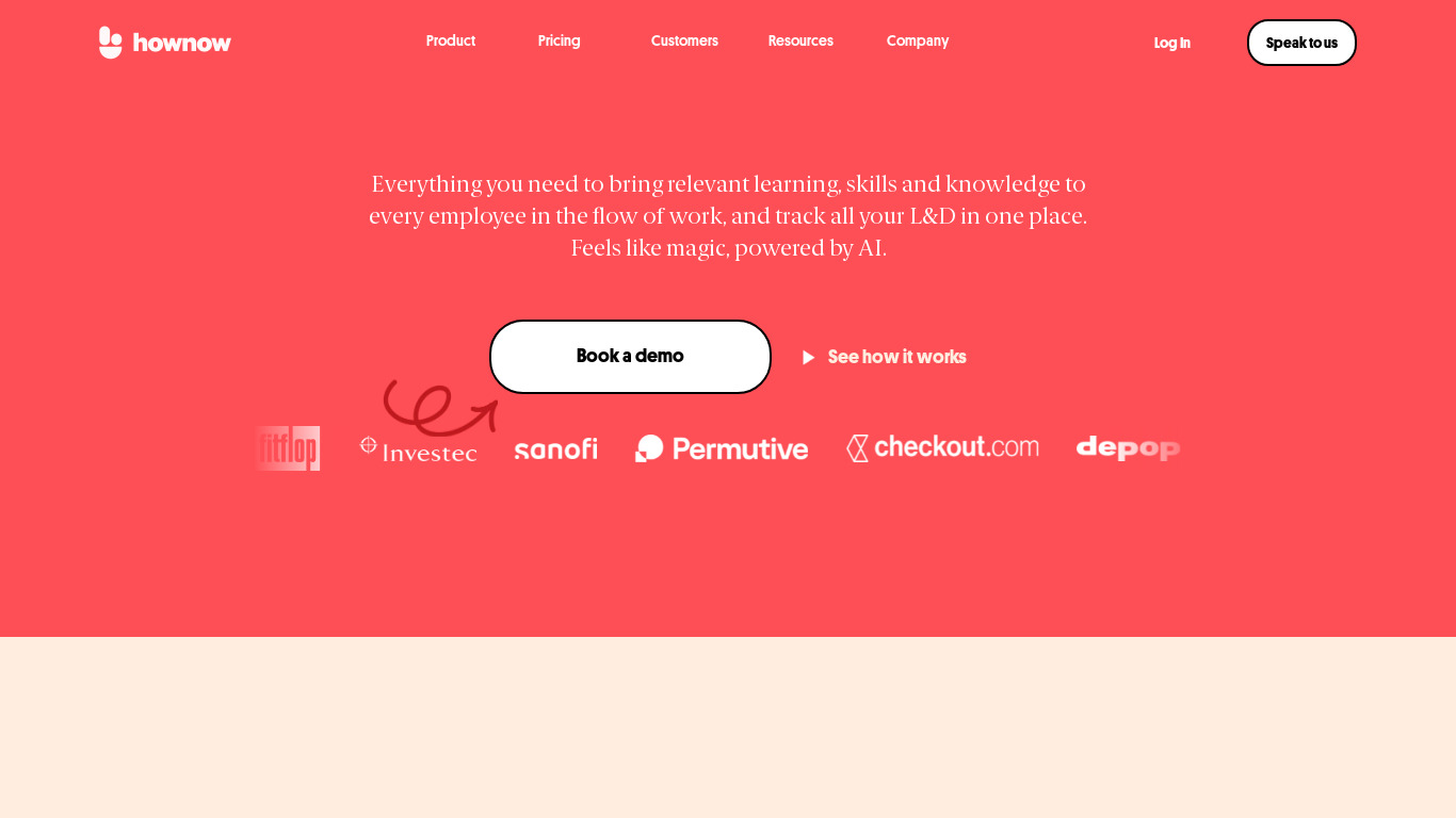 HowNow Landing page