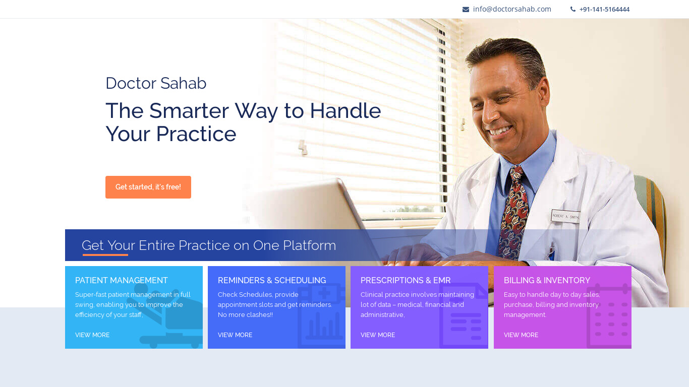 Doctor Sahab Landing page