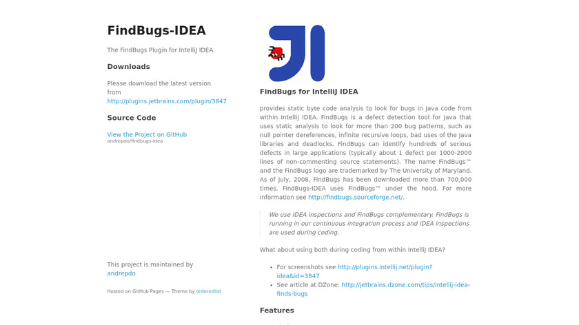 FindBugs for IntelliJ IDEA Landing Page