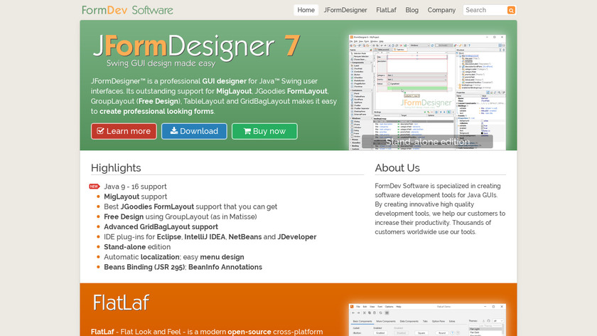JFormDesigner Landing Page