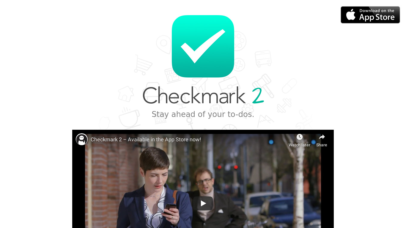 Checkmark Landing page