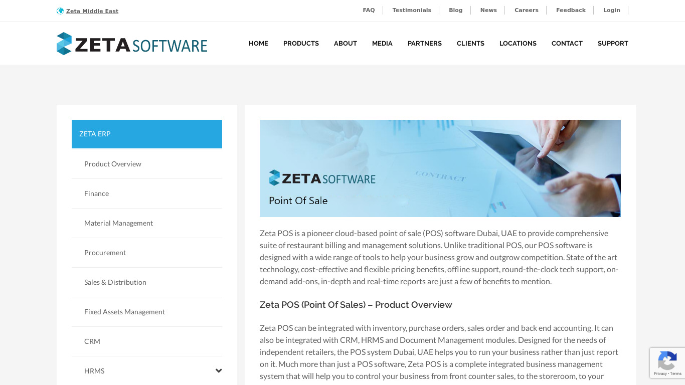 zetasoftwares.com Zeta POS Landing page