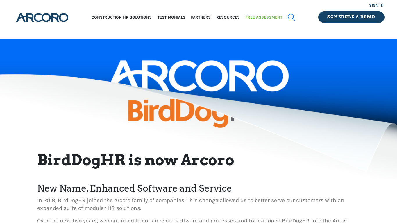 BirdDogHR Landing page