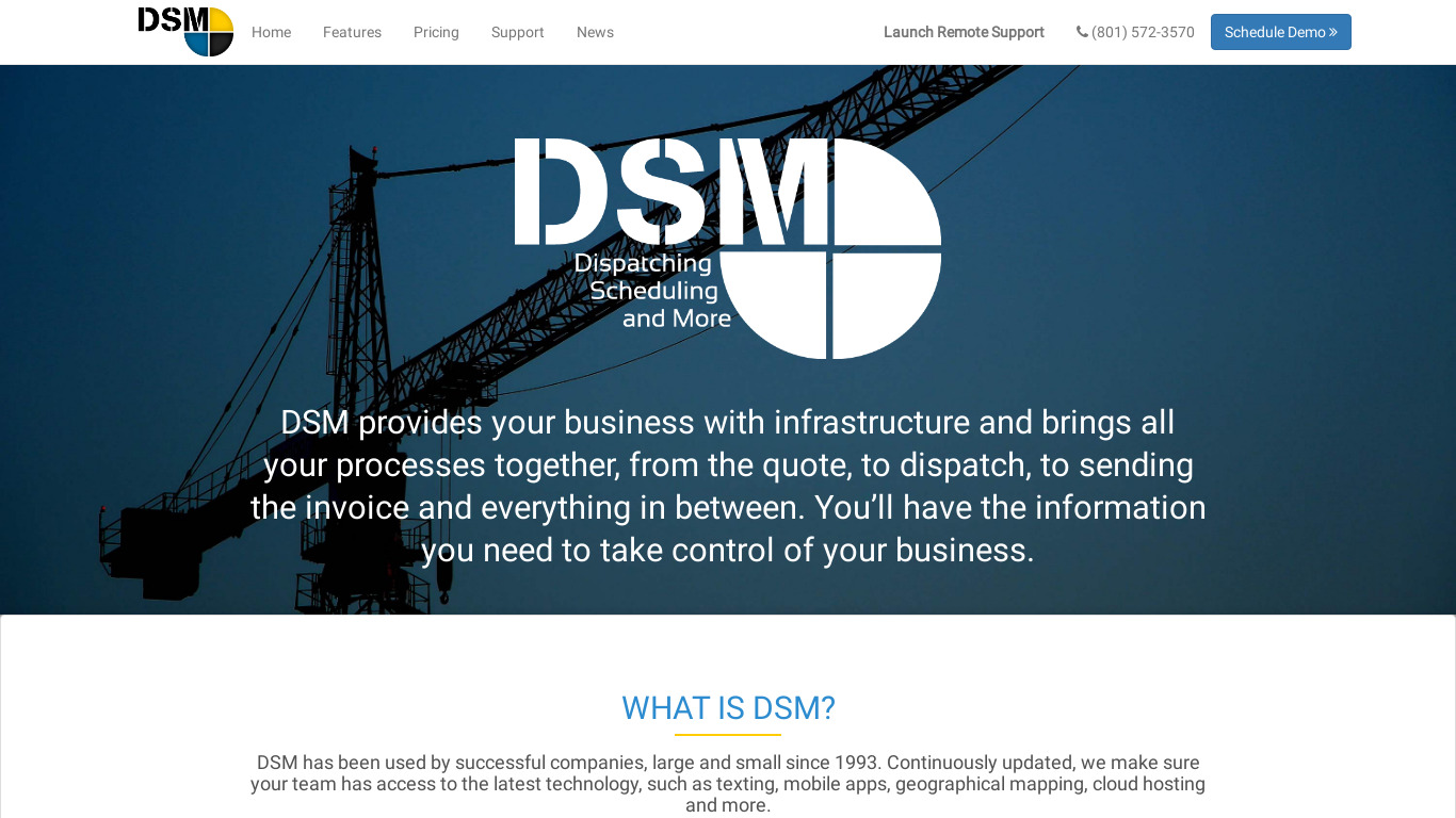 Peak Software DSM Landing page
