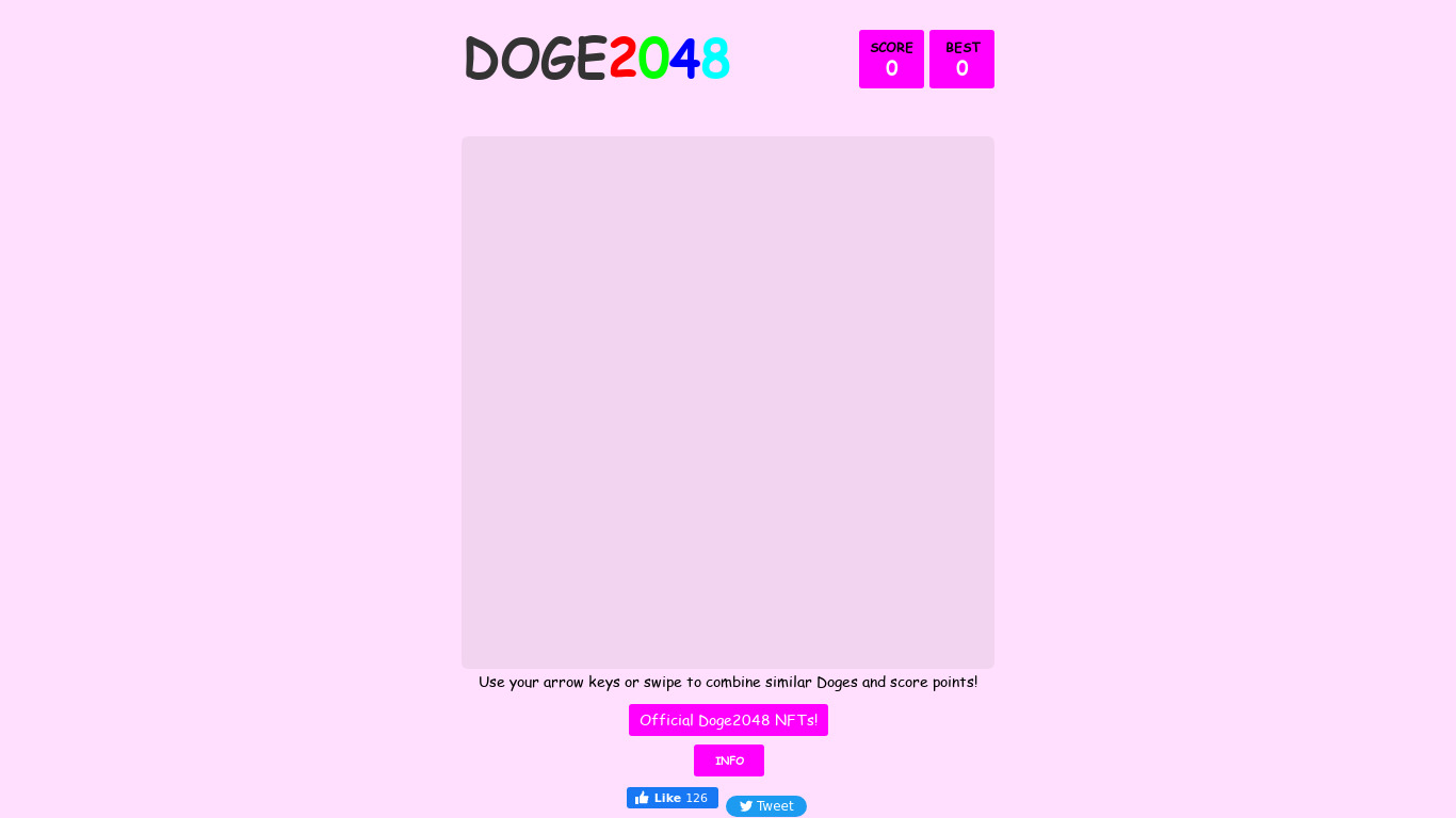 Doge 2048 Landing page