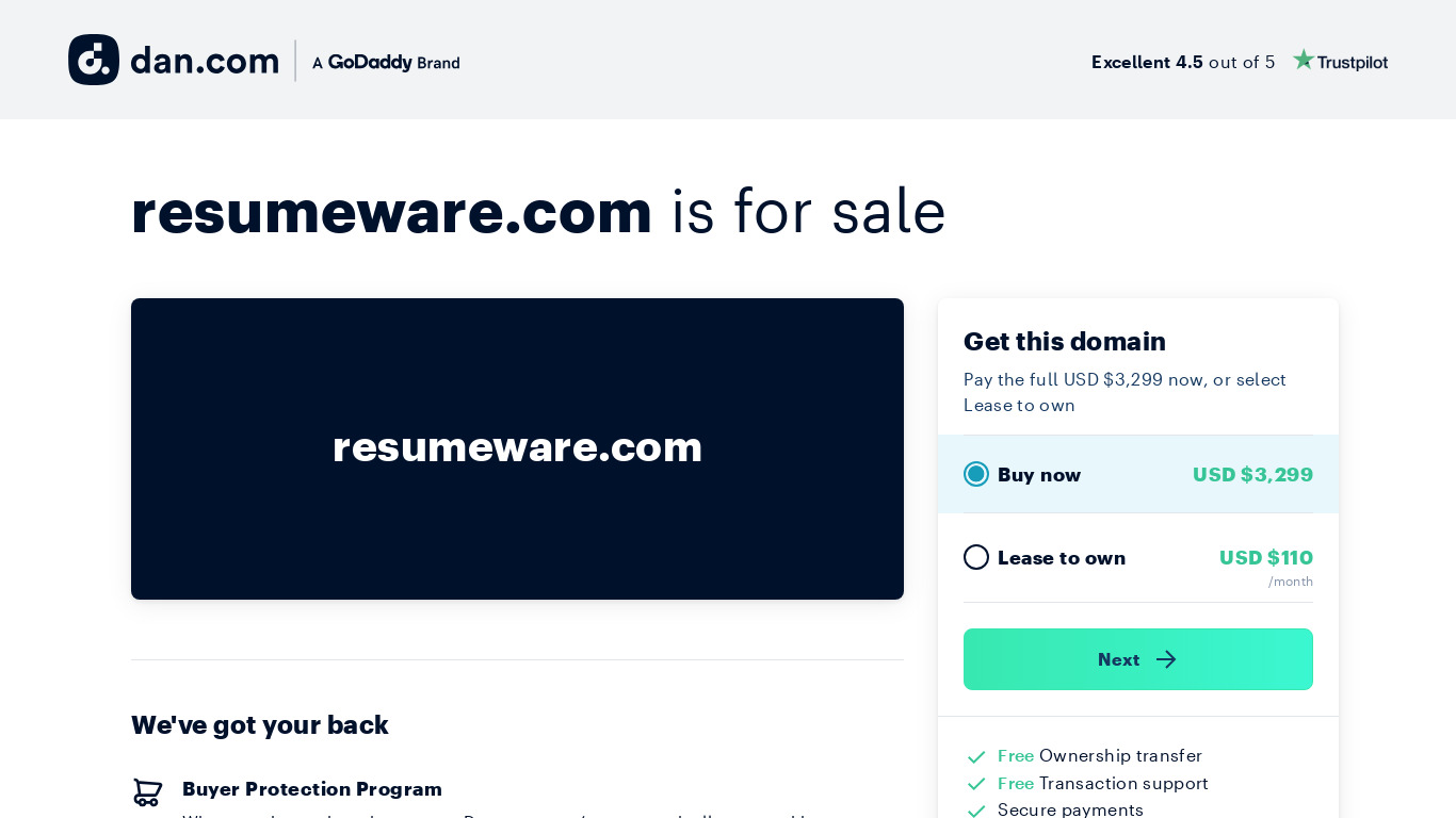 Resumeware Landing page