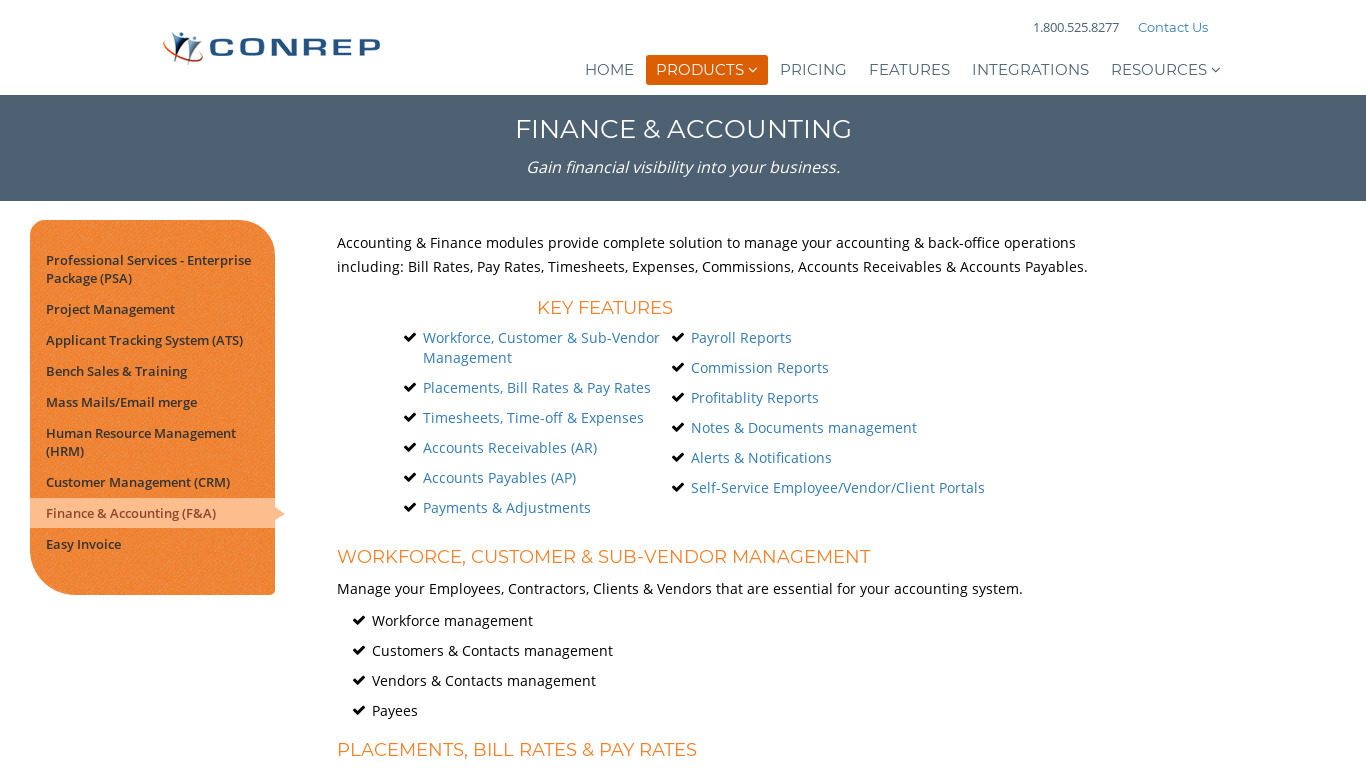 Conrep Accounting Landing page
