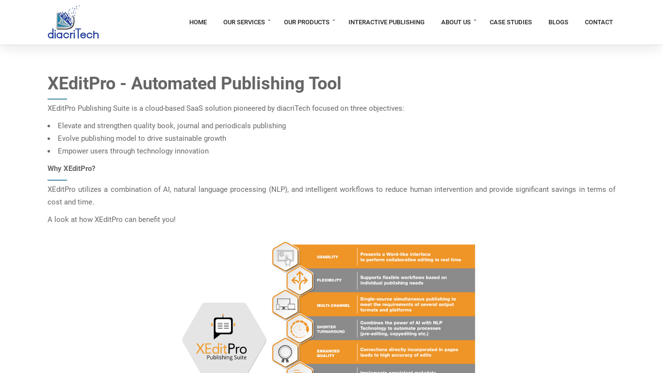 XEditPro - Automated Publishing Tool Landing page