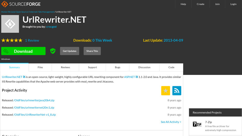 UrlRewriter.NET Landing Page