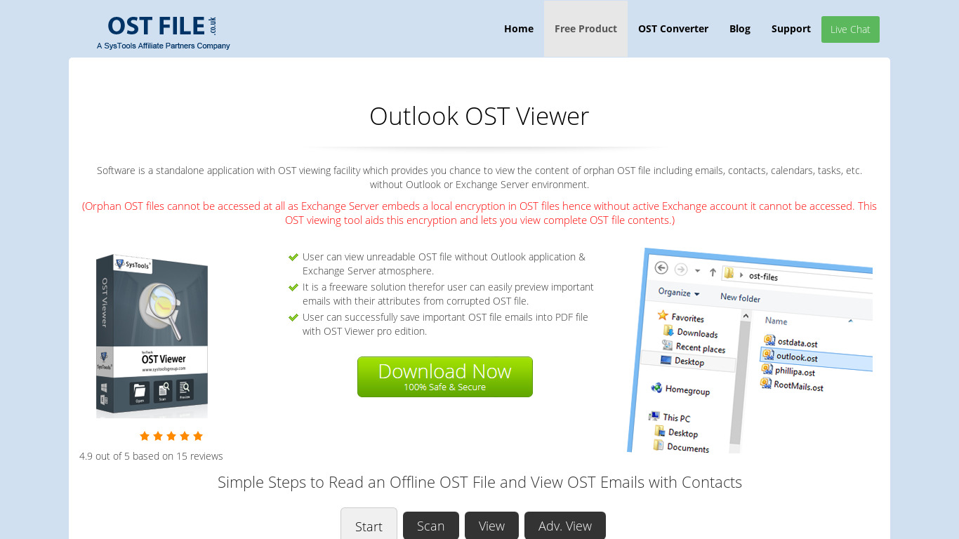 OSTFile.co.uk File Viewer Landing page