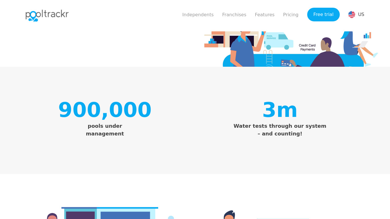 Pooltrackr Landing page