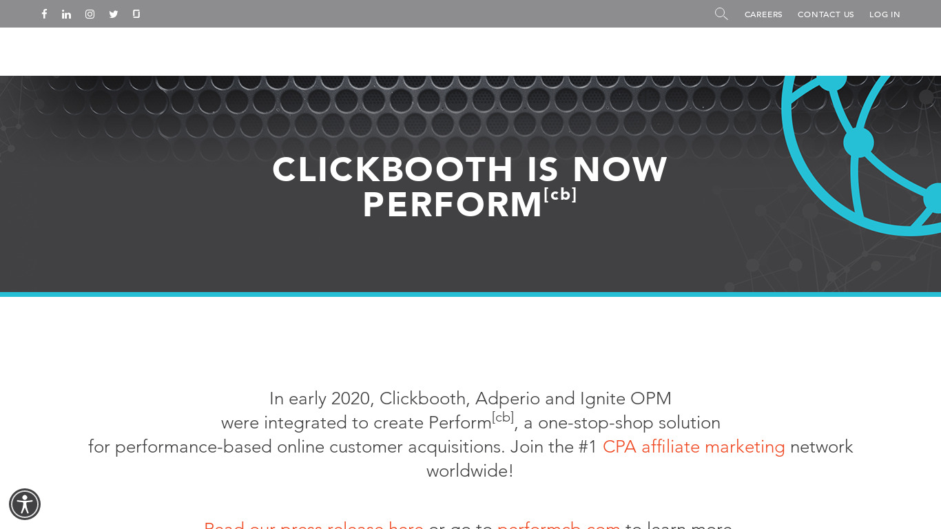 Clickbooth Landing page
