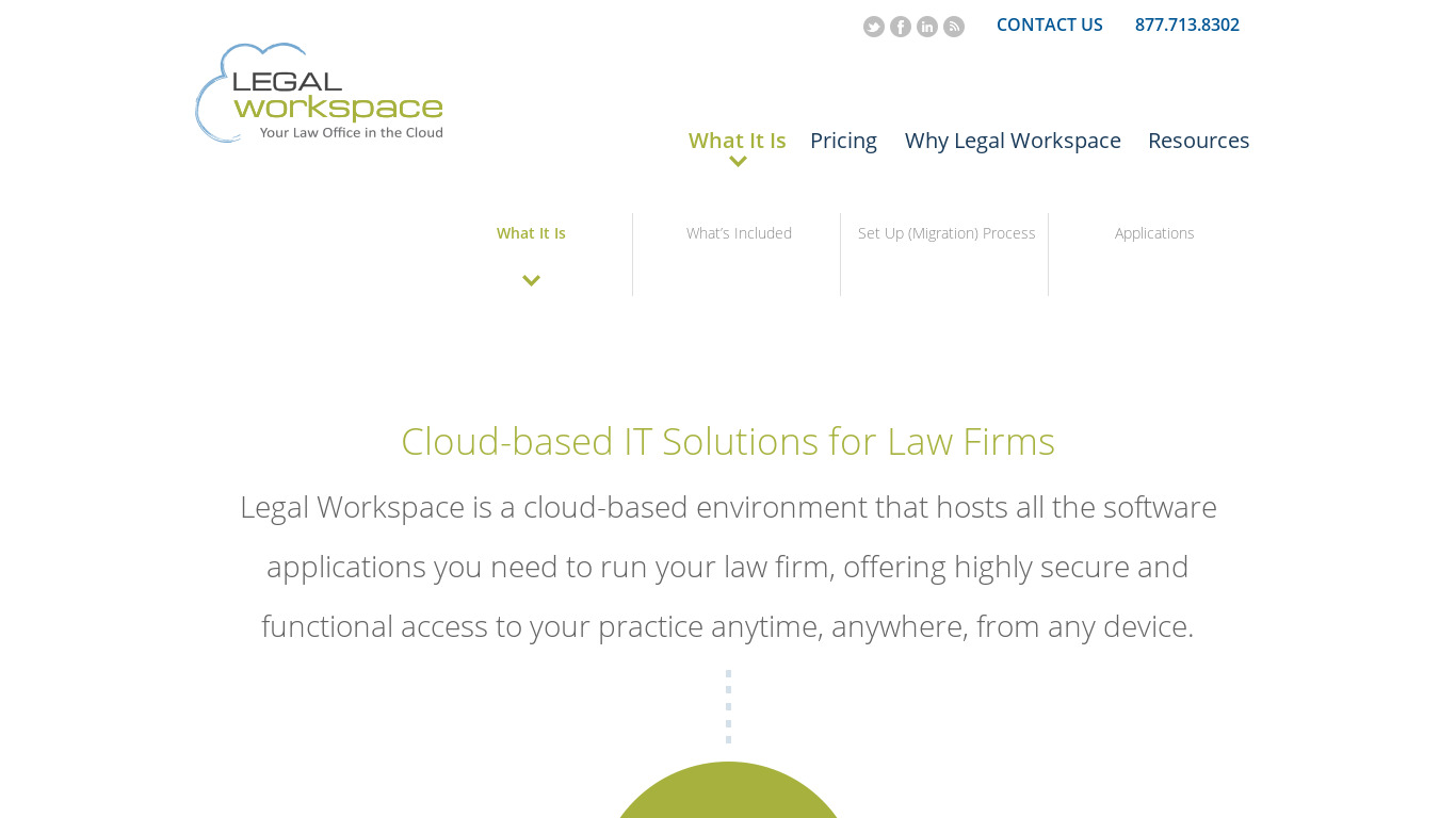 Legal Workspace Landing page