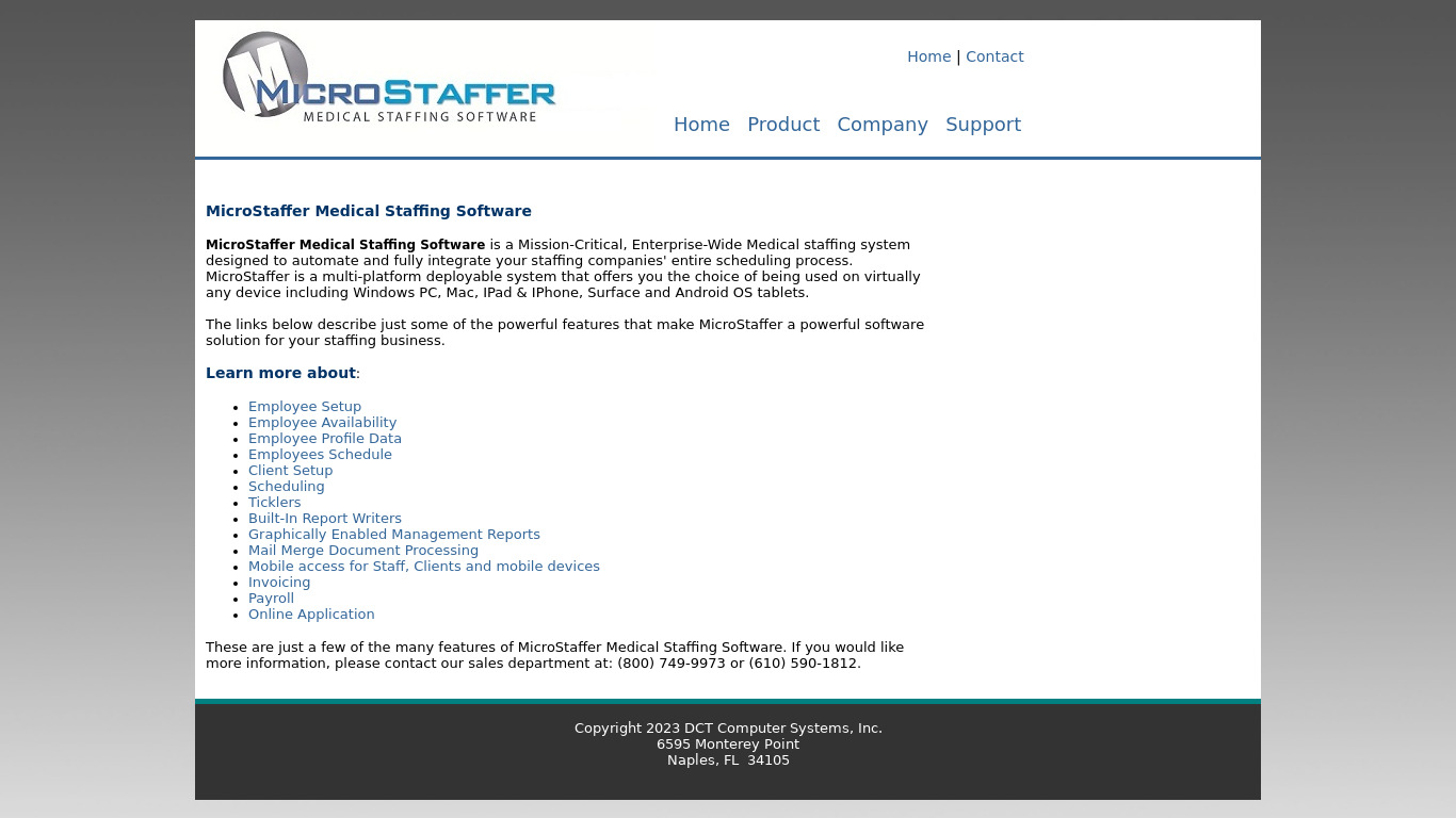 MicroStaffer.NET Landing page