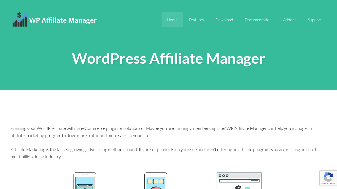 WP Affiliate Manager Landing page