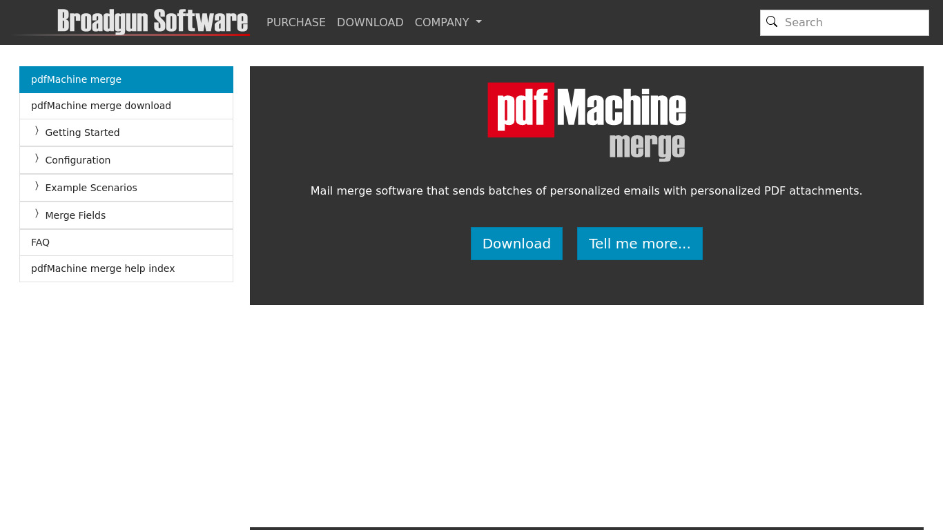 pdfMachine merge Landing page