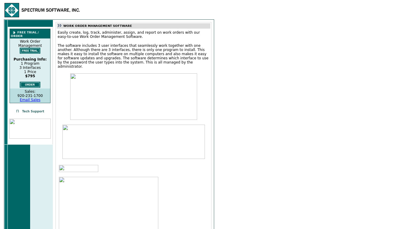 Spectrum Work Order Management Landing page