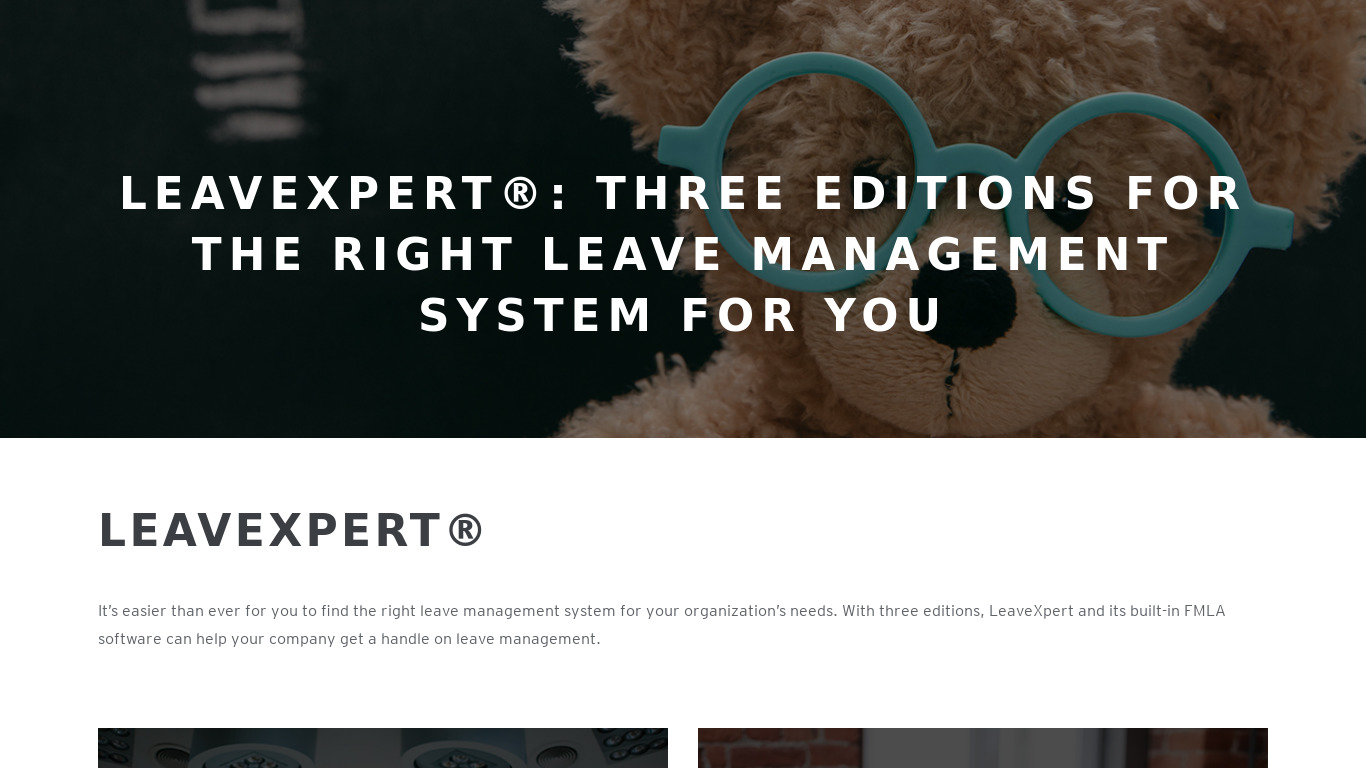 LeaveXpert Landing page