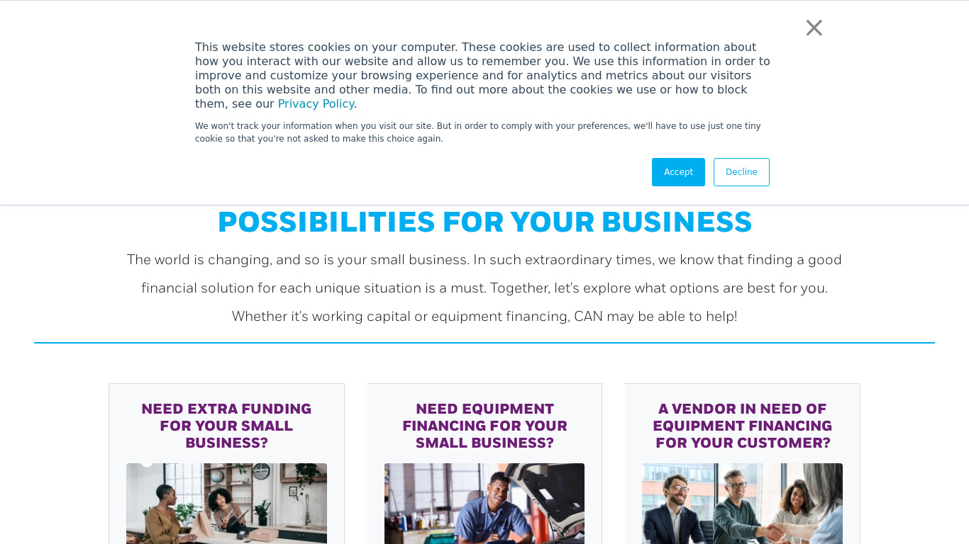 CAN Capital Landing page