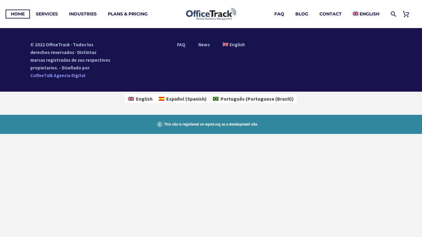 OfficeTrack Landing page